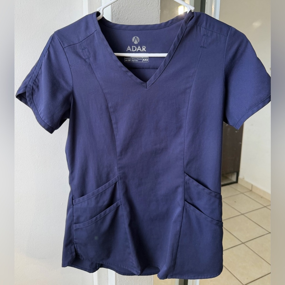 Adar Navy Short-Sleeve Women's Top Scrub